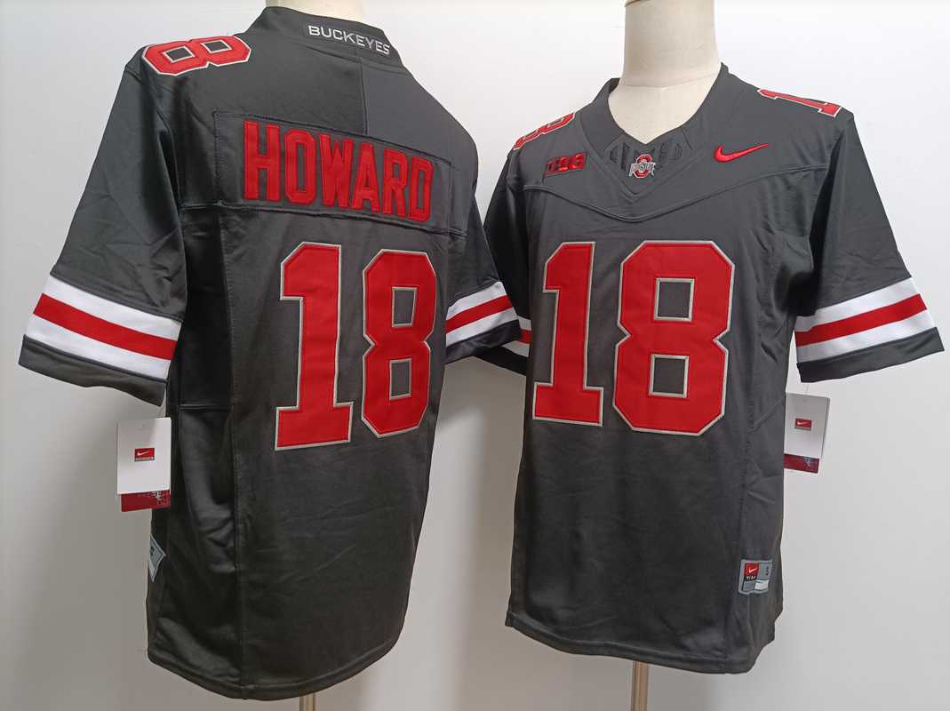 Mens Ohio State Buckeyes #18 Will Howard Black FUSE College Football Jersey->ohio state buckeyes->NCAA Jersey